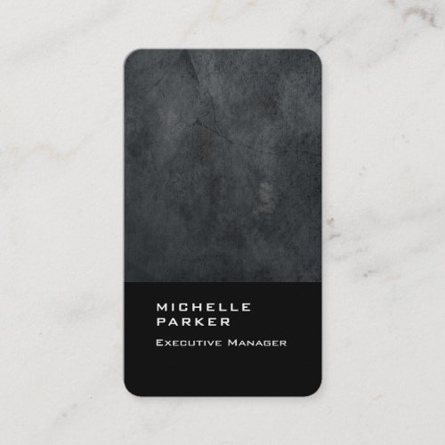 Linen vertical elegant modern plain grey black business card