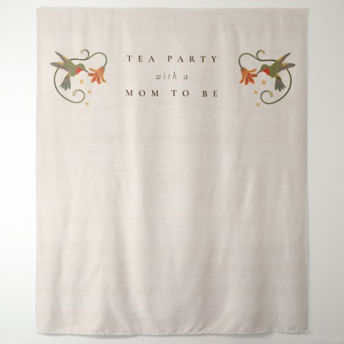 Linen Vintage Faecore Floral Tea Baby Shower Tapestry