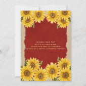 Linen vintage sunflower red  Quinceañera Invitation (Back)