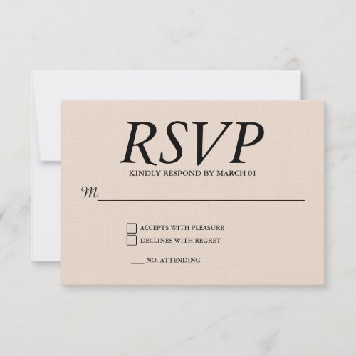 Linen Wedding RSVP Response Reply Modern