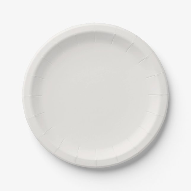 Linen White, Off-White  Paper Plates (Front)