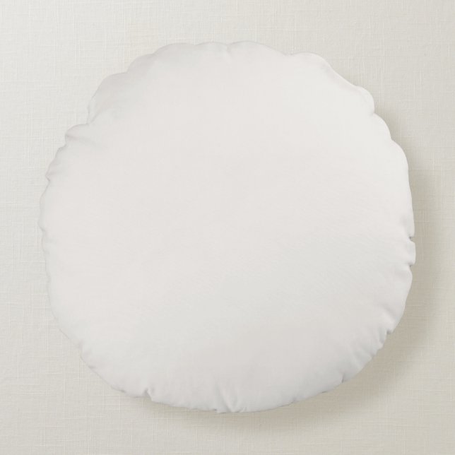 Linen White, Off-White  Round Pillow (Front)
