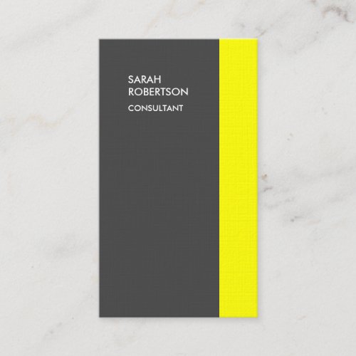 Linen Yellow Gray Modern Minimalist Plain Elegant Business Card