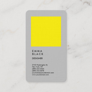 Linen Yellow Grey Professional Designer Business Card