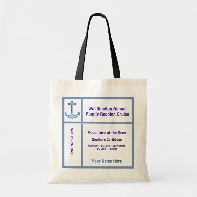 Liner Anchor Group Cruise Blue and Purple Tote Bag (Front)