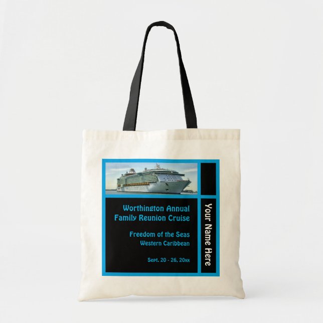 Liner Cruise Ship Black Background Custom Tote Bag (Front)