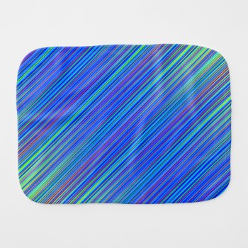 Lines 103  Blue And Green Multi Hued Gradated Line Burp Cloth by Lonestardesigns2020 at Zazzle