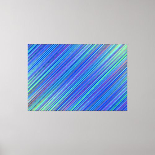 Lines 103 blue and green multi hued gradated line canvas print