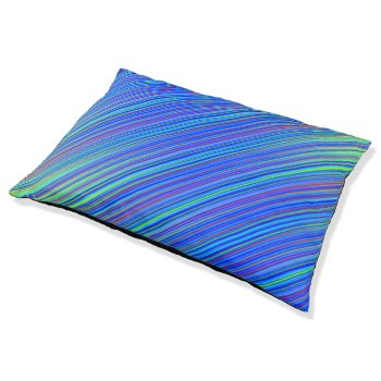 Lines 103  Blue And Green Multi Hued Gradated Line Pet Bed by Lonestardesigns2020 at Zazzle