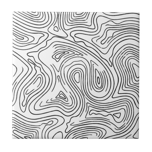 Lines Abstract Liquid Pattern  Ceramic Tile (Front)