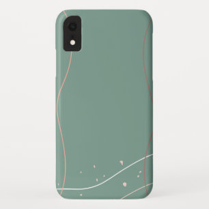 Lines Aesthetic Green Background Pastel Background iPhone XR Case