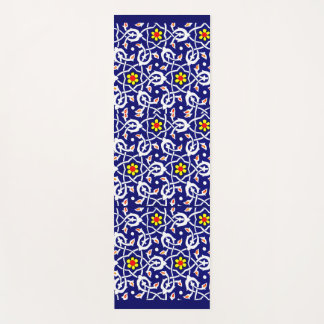 lines and barbs and flowers print yoga mat