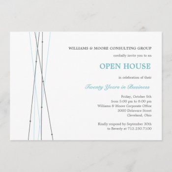 Lines And Dots Corporate Party Or Event Invitation by orange_pulp at Zazzle