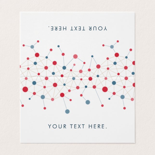 Lines and dots pattern in red and blue business card (Outside Unfolded)