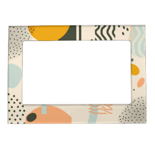 Lines and dots with circles on off-white magnetic frame