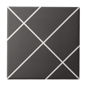 Lines Black White Decorative Ceramic Tile