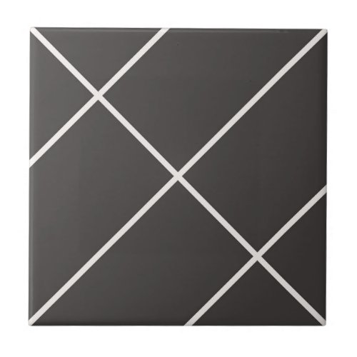 Lines Black White Decorative Ceramic Tile