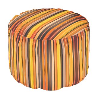 Lines brown, orange pattern colors pouf