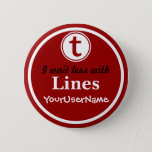 Lines Button - Design 1 (red) at Zazzle