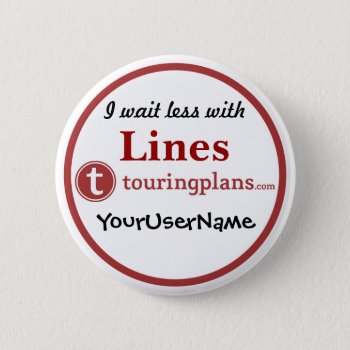 Lines Button - Design 3 (white) by TouringPlans at Zazzle