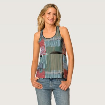Lines Drawn On Wonky Boxes  Tank Top by krndel at Zazzle