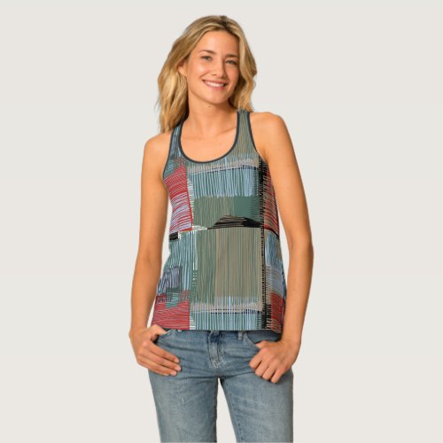 Lines Drawn on Wonky Boxes  Tank Top