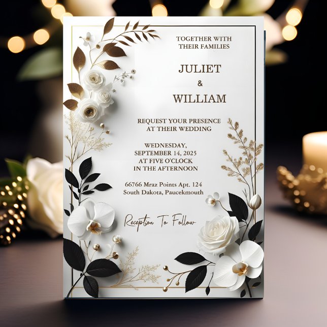 Lines Formal Simple Classic Elegant Blank Wedding Invitation (Creator Uploaded)