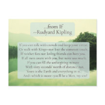 Lines from "If" Poem Postcard * Rudyard Kipling