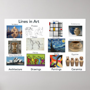 Lines in Art, Art Room Poster
