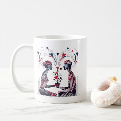 Lines Love Couple Design Coffee Mug