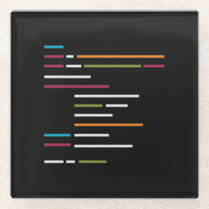 Lines of Code on Dark Mode for Programming Lovers Glass Coaster