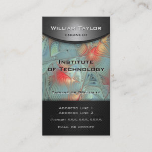 Lines of Force - metal look elegance with QR code Business Card