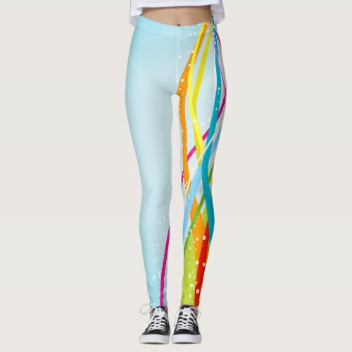 Lines of Rainbow Colours Leggings