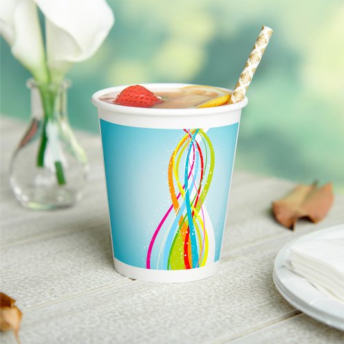 Lines of Rainbow Colours Paper Cups