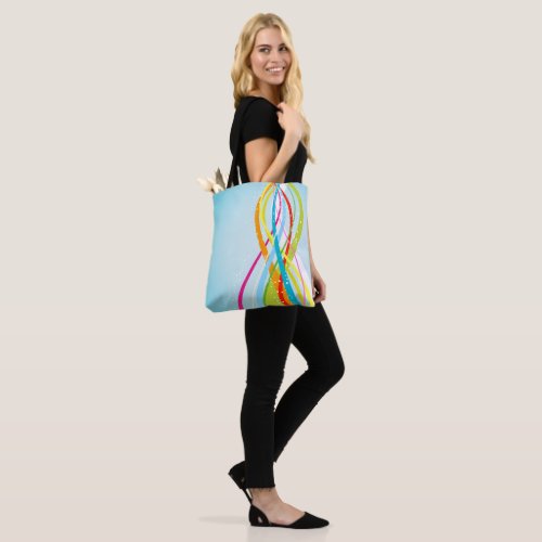 Lines of Rainbow Colours Tote Bag