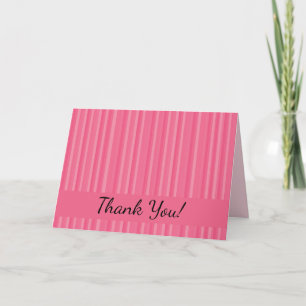 Lines of Shades of Pink Thank You Card