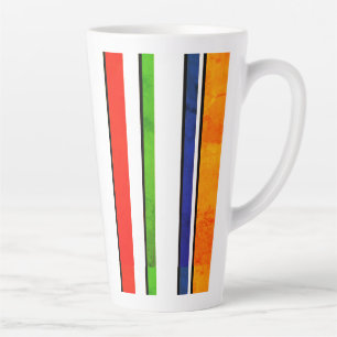 Lines pattern colors aluminum water bottle latte mug