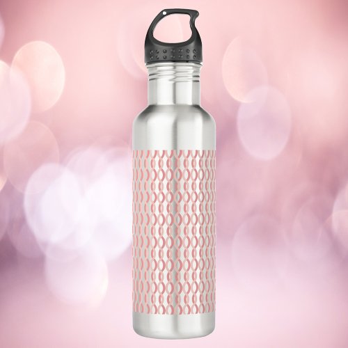 Lines Pink Two Toned Stainless Steel Water Bottle