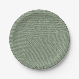 Lines Sage Green Paper Plates