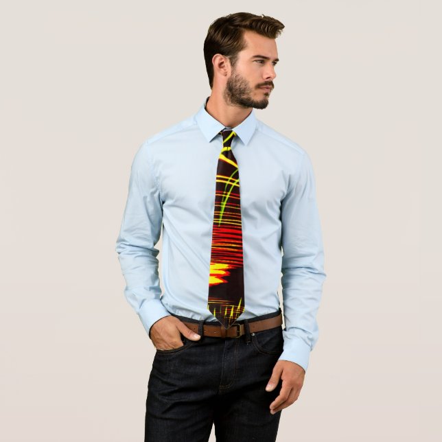 Lines that repeat in wave and light effect? neck tie (In Situ)