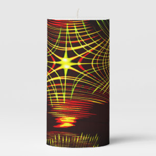 Lines that repeat in wave and light effect? pillar candle