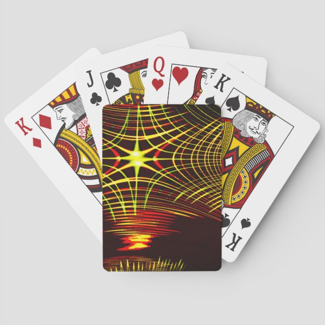 Lines that repeat in wave and light effect? poker cards (Back)