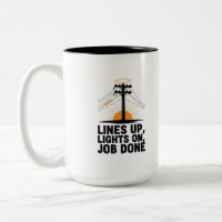 Lines Up Lights On Job Done Power Lineman