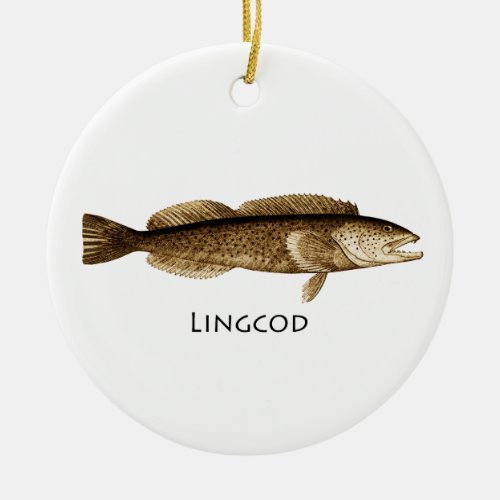 Lingcod Logo Ceramic Ornament