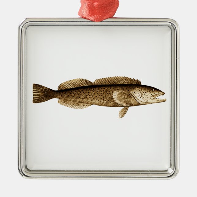 Lingcod Logo Metal Ornament (Front)