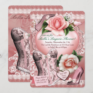 Lingerie and Bachelorette Party Shower Invitations