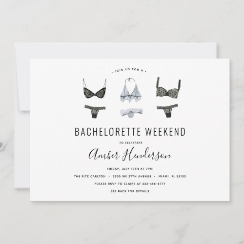 Lingerie Bachelorette Itinerary Invitation
