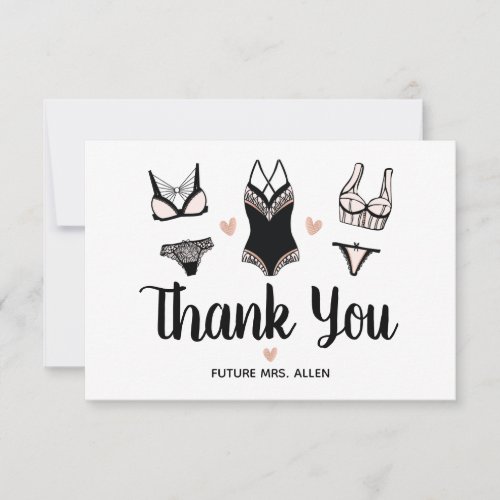 Lingerie Bachelorette Party Flat Thank You