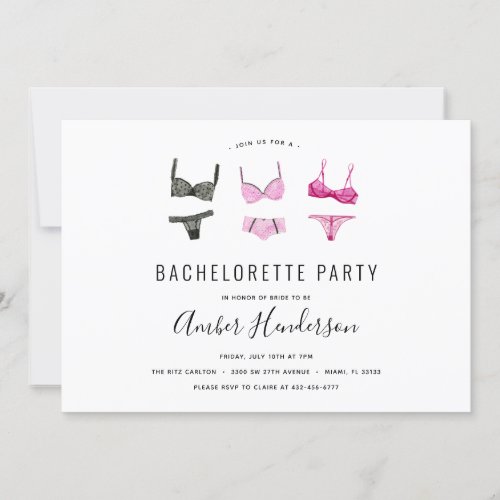 Lingerie Bachelorette Party Invitation