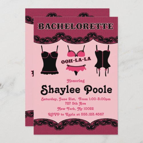 Lingerie Bachelorette Party Invitations